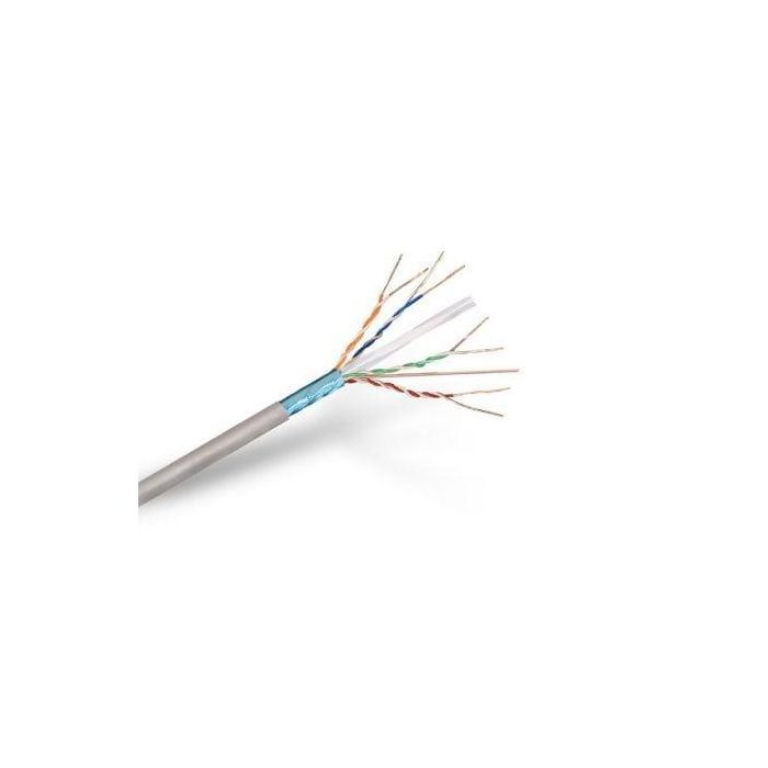 AISENS - BOBINA CABLE DE RED RJ45 CAT.6 FTP RÍGIDO AWG24, GRIS, 100M