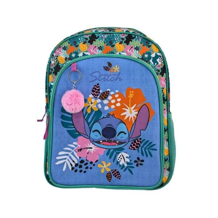 Toybags Mochila Primaria Stitch Tropical, Doble Compartimento, 44x30x20 cm, Adaptable a Carro, Gran Capacidad