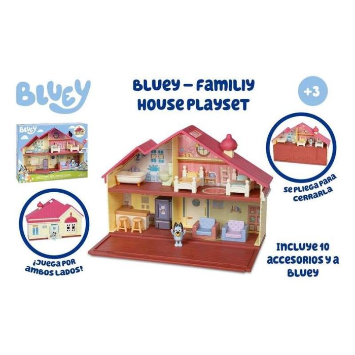 Casa familiar Bluey con dos plantas y diferentes habitaciones, incluye figura Bluey de 6 cm y accesorios 35 cm 7