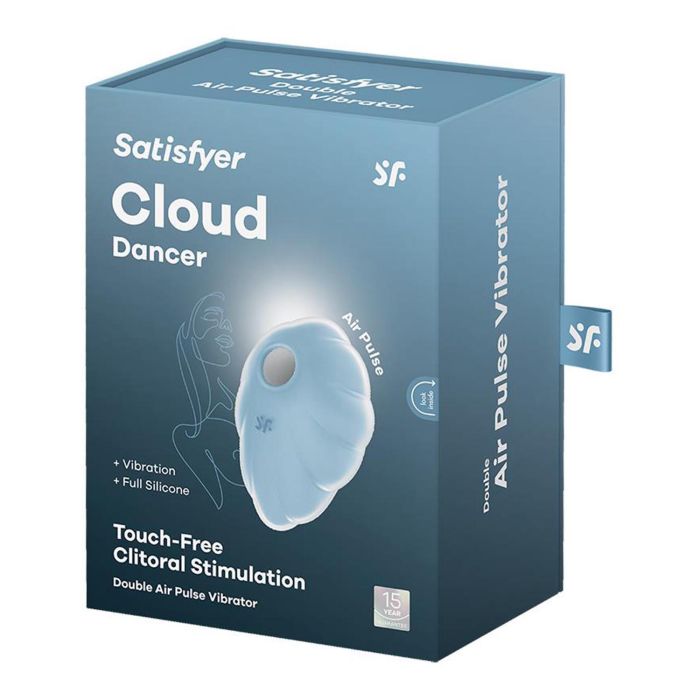Satisfyer Vibrador Cloud Dancer para clítoris con tecnología de doble pulso de aire, azul Satisfyer Vibrador Cloud Dancer para clítoris con tecnología de doble pulso de aire, azul