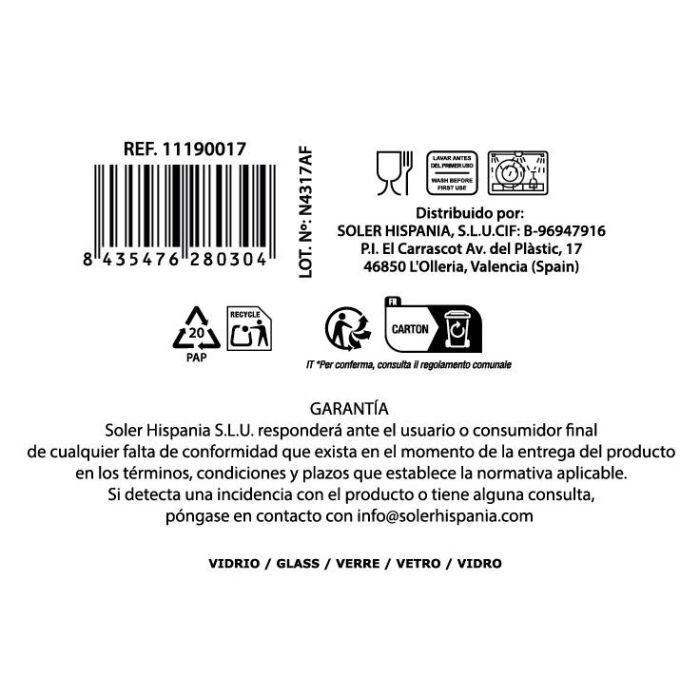 Vaso Milan 275 cc - Inde (48 Unidades) 10