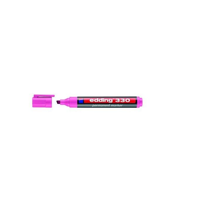 Marcador Permanente Edding 330 Biselado Rosa 10 unidades