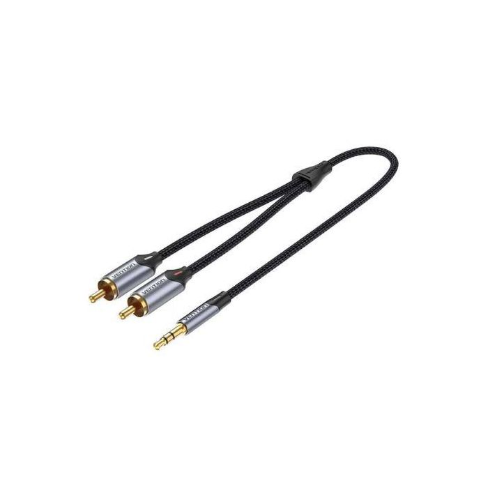 Cable Audio Vention BCNBL/ 2x RCA Macho - Jack 3.5 Macho/ 10m/ Gris 1