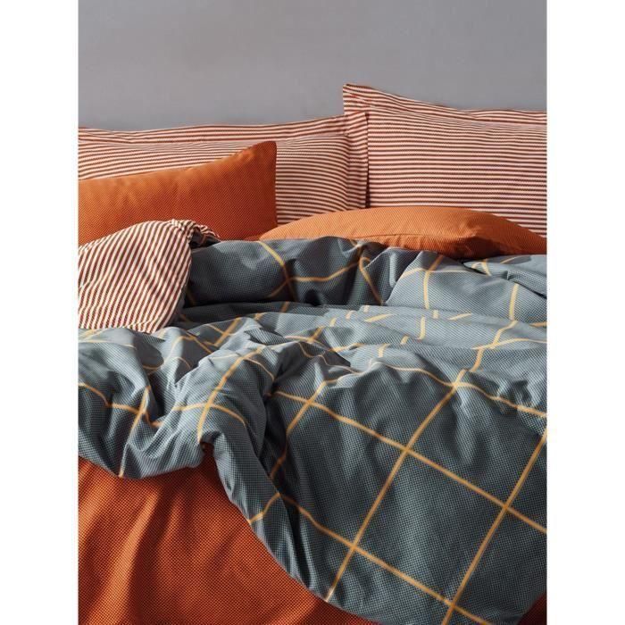 Juego de cama - 1 funda nórdica 220x240 cm + 2 fundas de almohada 60x60 cm - 100% algodón - Canela 3 Juego de cama - 1 funda nórdica 220x240 cm + 2 fundas de almohada 60x60 cm - 100% algodón - Canela 3