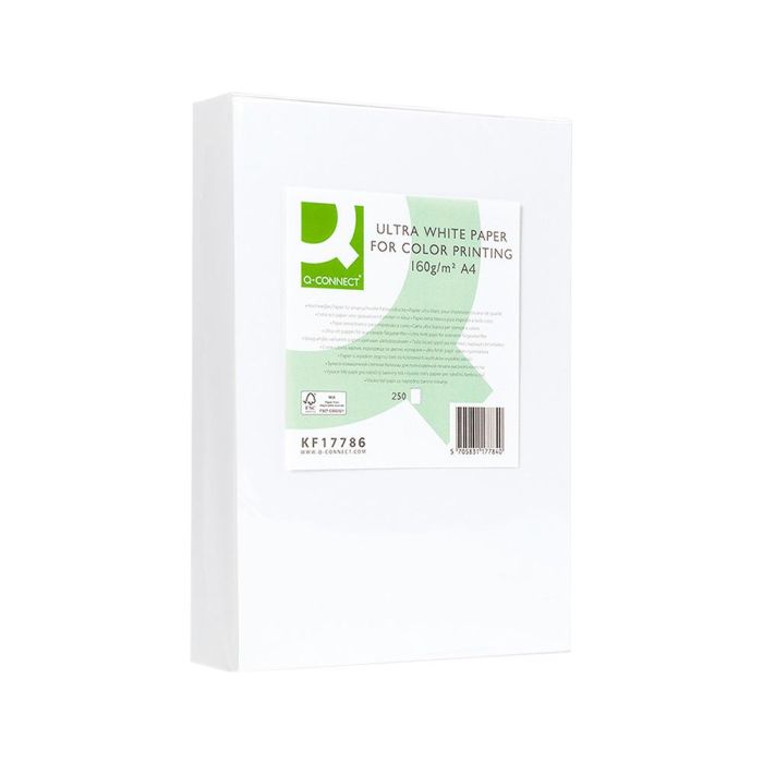 Papel Fotocopiadora Q-Connect Ultra White Din A4 160 gramos Paquete De 250 Hojas 3