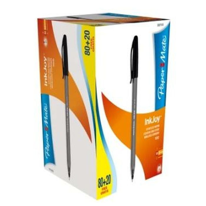 Paper Mate Bolígrafo Inkjoy 100 Cap Triangular Negro Caja 80+20 Ud