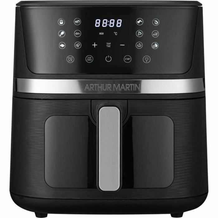 Freidora sin aceite - ARTHUR MARTIN - Airfryer 6,6 L - 1600 W - Pantalla táctil - 7 preajustes - Negra