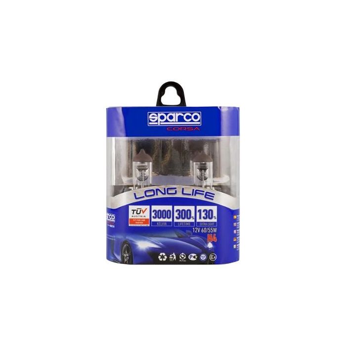 Abc Set Sparco H4 Long Life 130% E-Mark Cs6 3