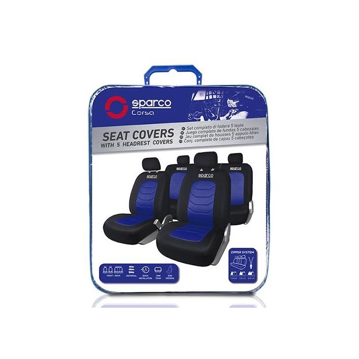 Juego Fundas S-Line Azul Sparco Cs6 SPC1019AZ 3