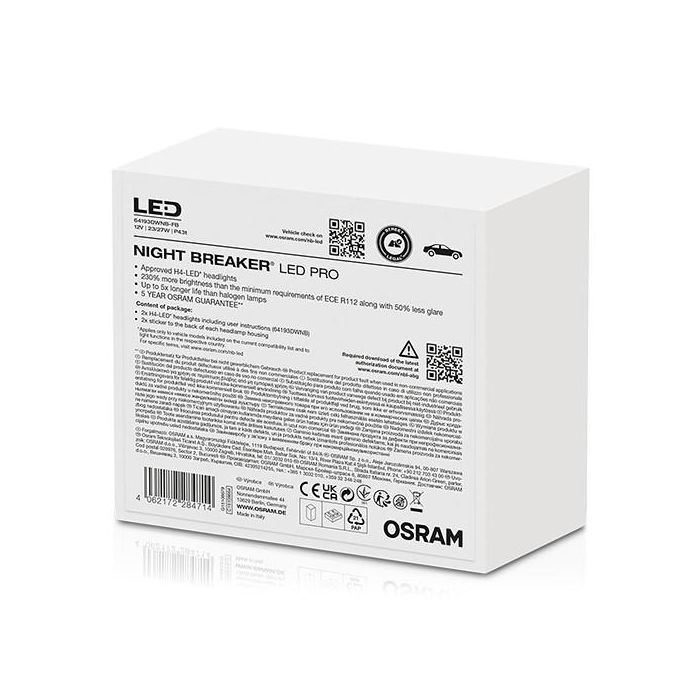 Bombilla para Automóvil Osram Nightbreaker H4 12 V LED