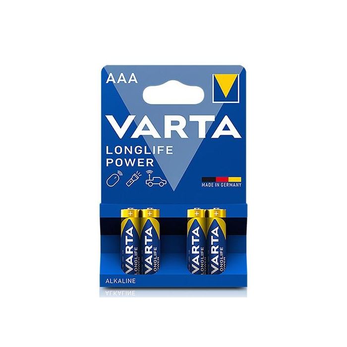 Pila varta alkalina longlife power aaa - lr03 (blister 4 unid.) ø10,5x44,5mm