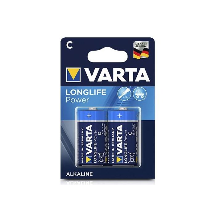 Pila varta alkalina longlife power c - lr14 (blister 2 unid.) ø26,2x50mm 1