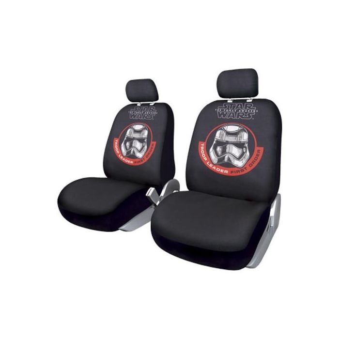 Fundas para Asientos de Coche Star Wars Stormtrooper Universal Delantero Negro 2 Unidades