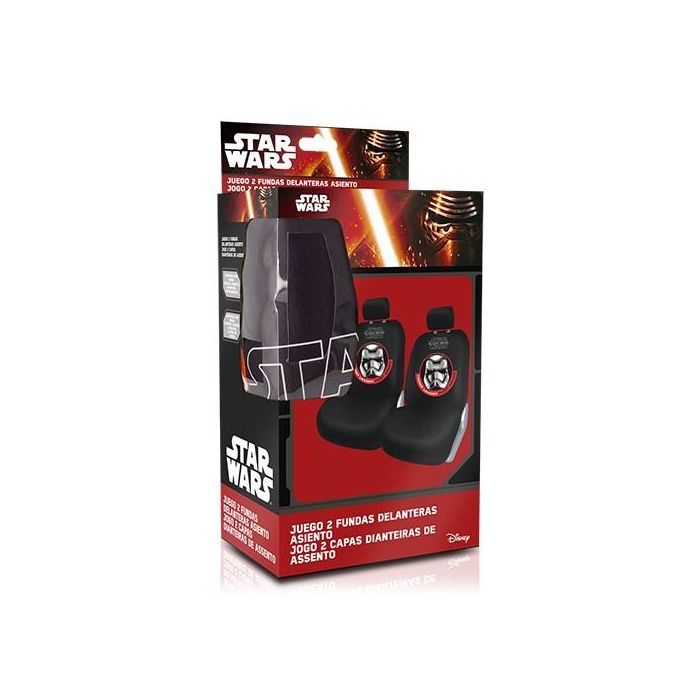 Fundas para Asientos de Coche Star Wars Stormtrooper Universal Delantero Negro 2 Unidades 1