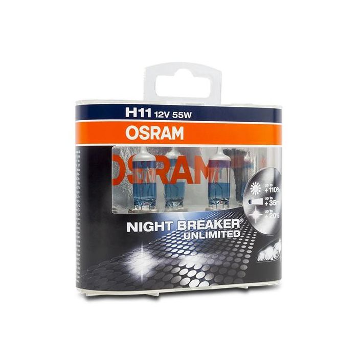 Bombilla para Automóvil Osram Nightbreaker Unlimited H11 55 W 12 V (2 Unidades)