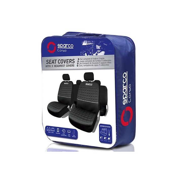 Fundas para Asientos de Coche Sparco Lazio Gris (11 pcs) 1