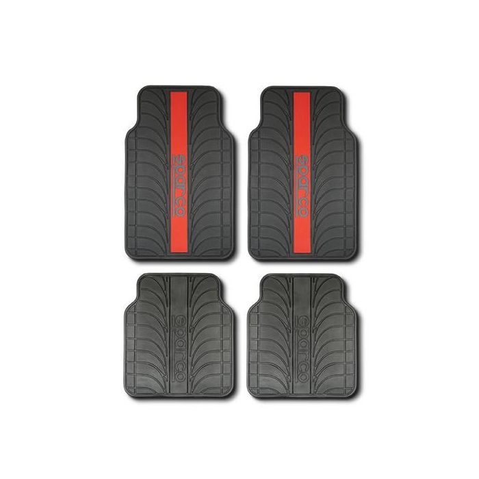 Set de Alfombrillas para Coche Sparco SPC1913RS Universal Negro/Rojo (4 pcs)