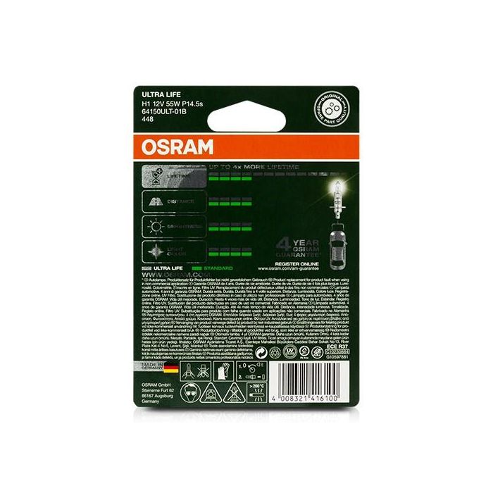 Bombilla para Automóvil Osram 64150ULT-01B H1 12V 55W 3200K 2