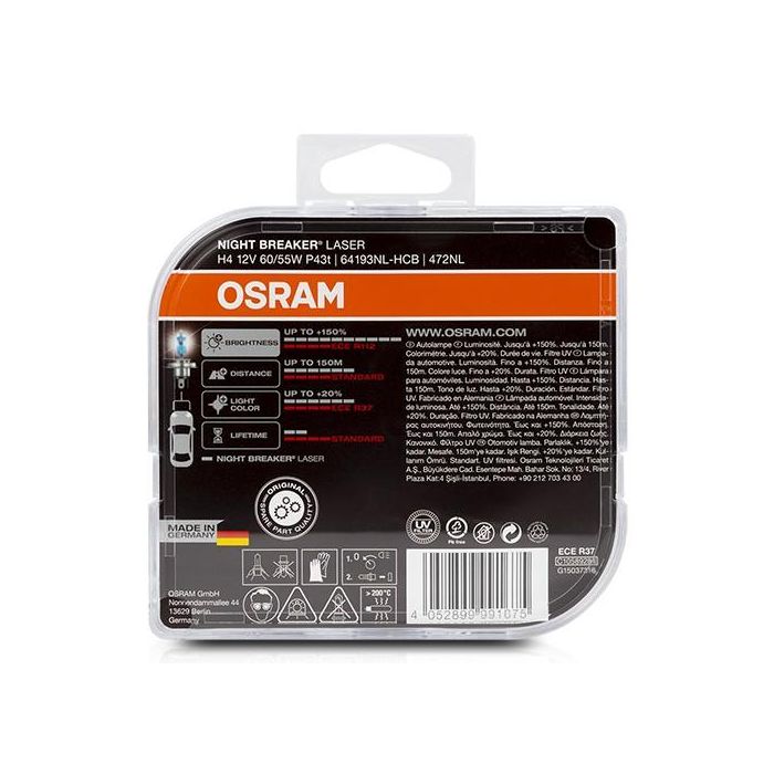 Bombilla para Automóvil Osram 64193NL H4 12V 60/55W 2