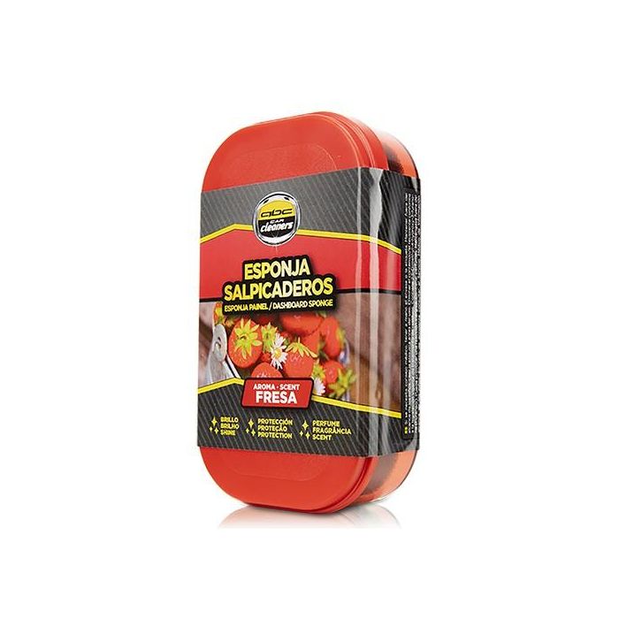 Abc Esponja Salpicaderos Fresa MOT70003 con Silicona Protectora para Coche, Moto y Hogar, Aroma Fresa Duradero