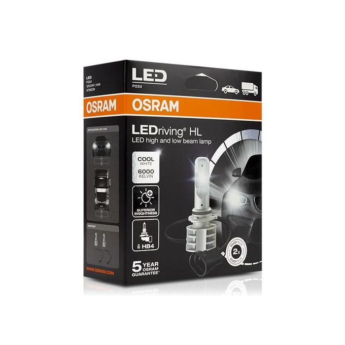 Bombilla para Automóvil OS9736CW Osram OS9736CW HB4 14W 12/24V 6000K (2 Piezas)