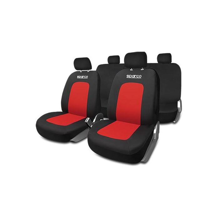 Fundas para Asientos de Coche Sparco Sport Negro/Rojo