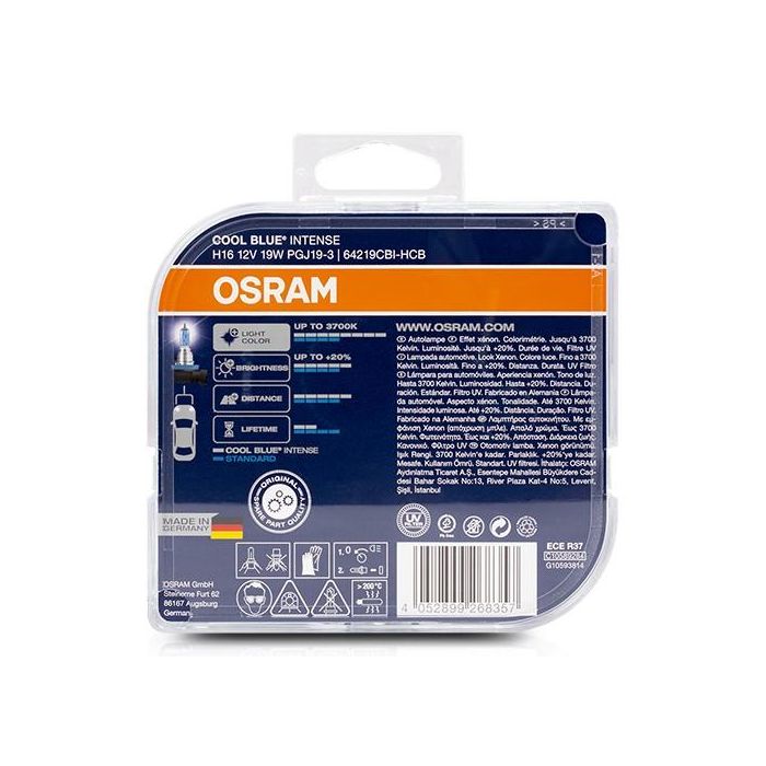 Bombilla para Automóvil OS64219CBI-HCB Osram OS64219CBI-HCB H16 12V 19W 3700K (2 Piezas) 2