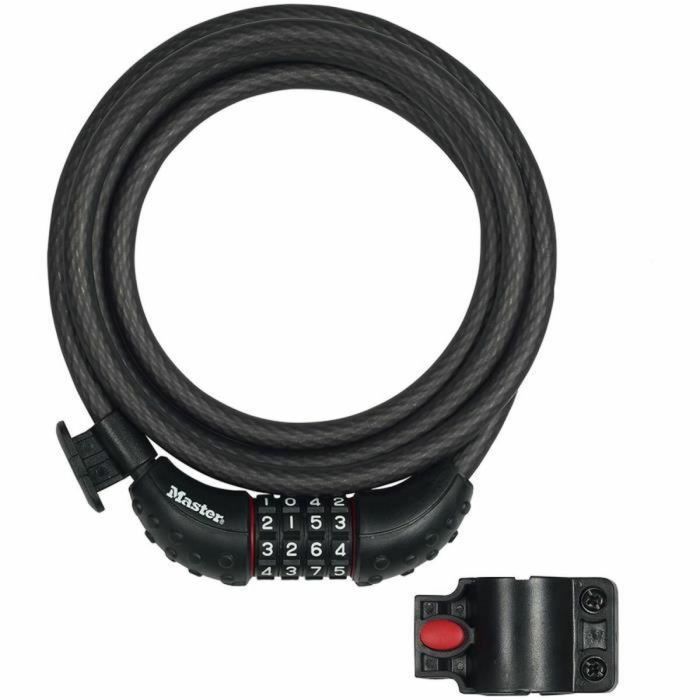 Candado para bicicleta - MASTER LOCK - 8120EURDPRO - Cable de acero trenzado - 1,8 m de longitud