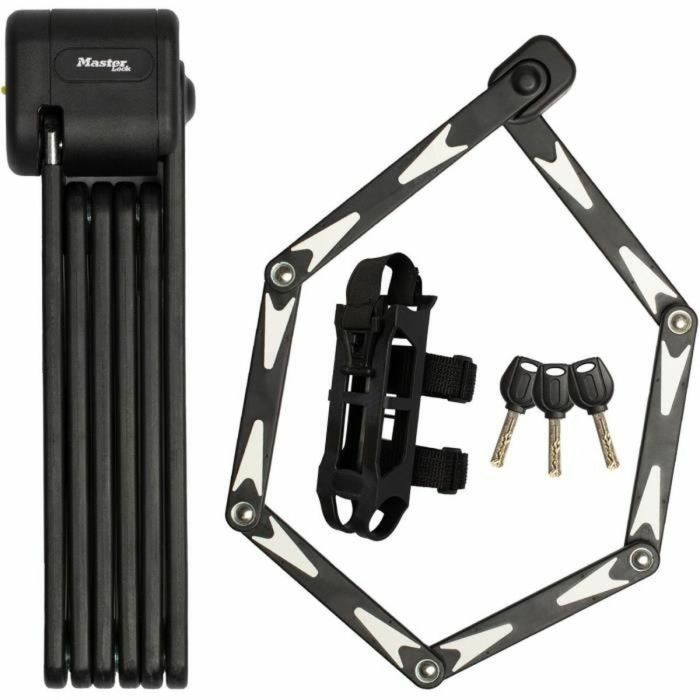 Candado plegable para bicicleta - MASTER LOCK - 8333EURDPRO - Acero endurecido, 3 llaves, certificado, soporte incluido