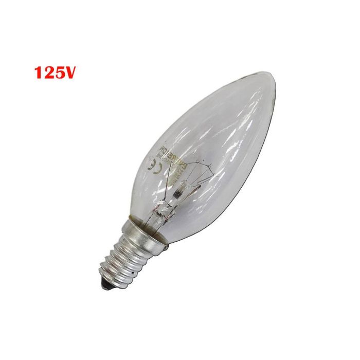 Bombilla incandescente vela clara 60w e14 125v (solo uso industrial)