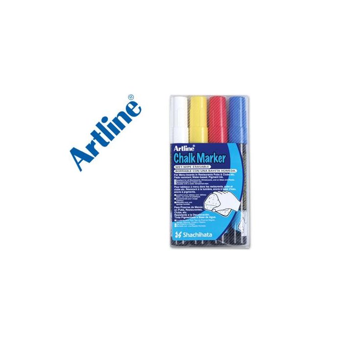 Rotulador Artline Pizarra Verde Negra Epw-4-St Bolsa De 4 Unidades Colores Surtidos