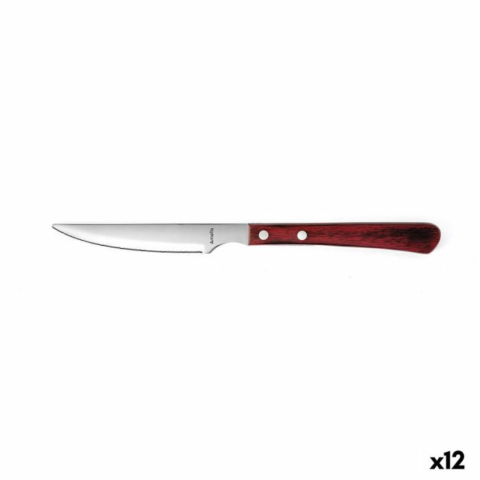Cuchillo para Chuletas Amefa Brasero Marrón Metal 12 Unidades 24 cm (Pack 12x) 2