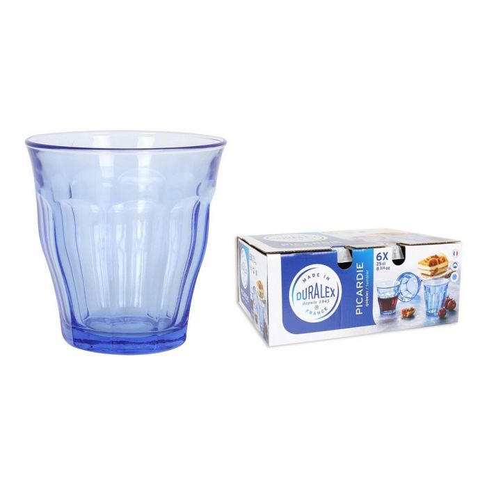 Set de Vasos Duralex Picardie Cristal Azul 250 ml (6 Unidades)