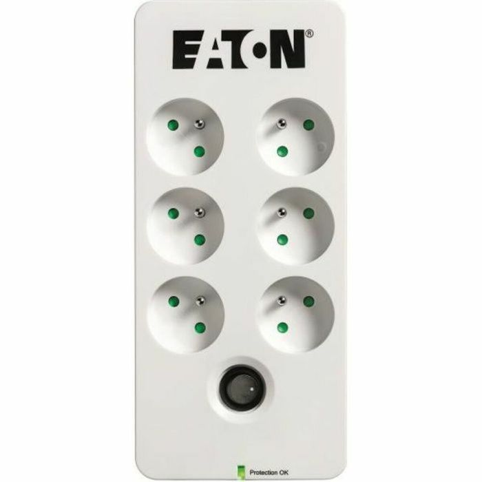 Regleta Enchufes 6 Tomas con Interruptor Eaton PB6F Blanco (1,5 m) 2