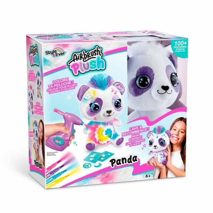 Airbrush Panda Plush para personalizar - Arte de rociado peluche con fieltro y plantillas - OFG 257 - Toyes del canal