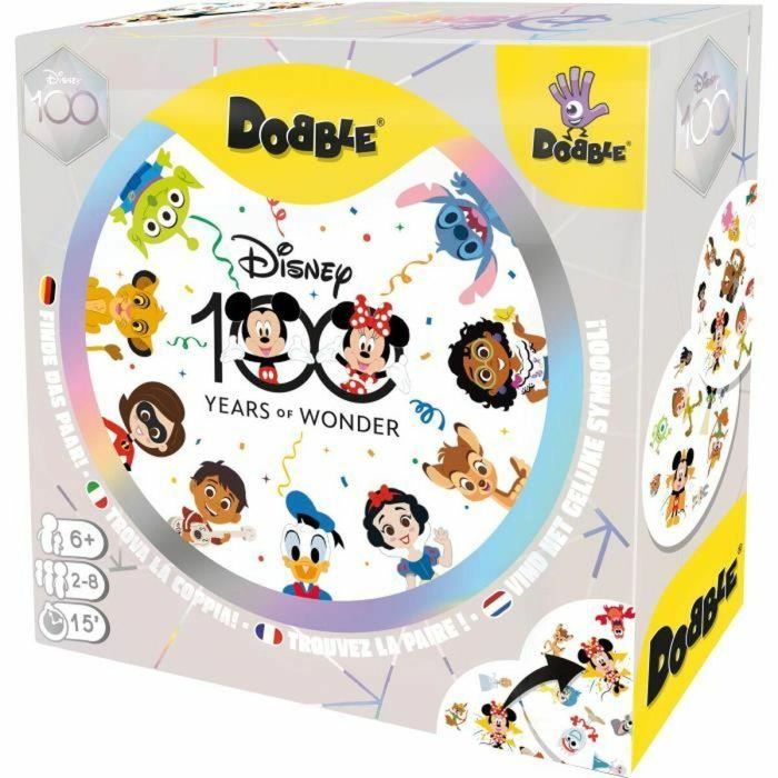 Dobble: Disney 100 años|Zygomatic - Juego de mesa - 5 minijuegos - a partir de 6 años