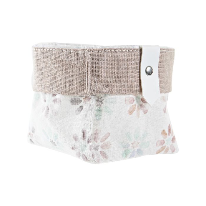 DKD Home Decor Cesta Shabby Blanco Multicolor Set de 3 (8 Unidades) 14 x 14 x 14 cm 2
