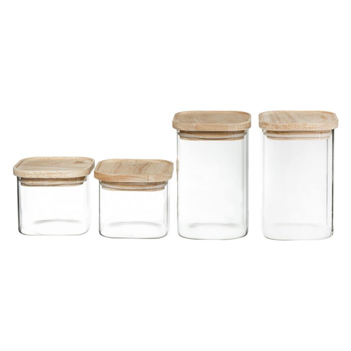 Set de 4 Botes Secret de Gourmet Cocina Apilable Vidrio