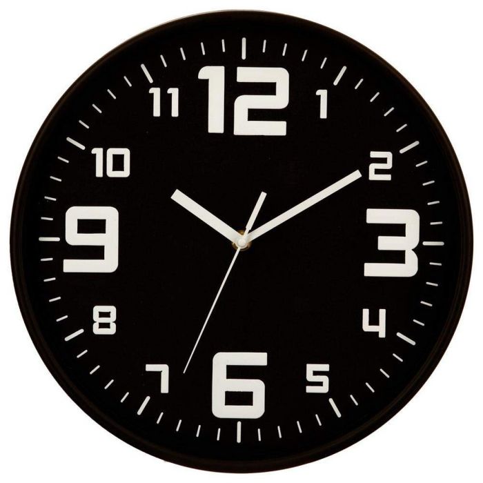 Reloj de Pared 5five Negro Polipropileno (Ø 30 cm)