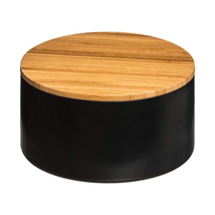 Caja almacenamiento con espejo baño bambu-negro colección 'natureo'