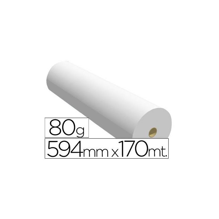 Papel Reprografia Ppc Para Plotter 594x170Mt 80 gr