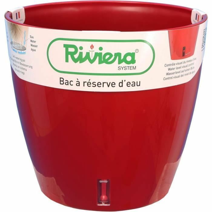 Maceta Autorriego Riviera Con reserva de agua Rojo Polipropileno Redondo Ø 36 x 33 cm