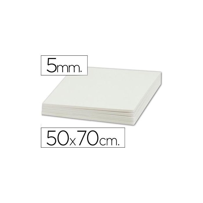 Carton Pluma Liderpapel Blanco Doble Cara 50x70 cm Espesor 5 mm 10 unidades