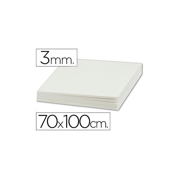 Carton Pluma Liderpapel Blanco Doble Cara 70x100 cm Espesor 3 mm 10 unidades