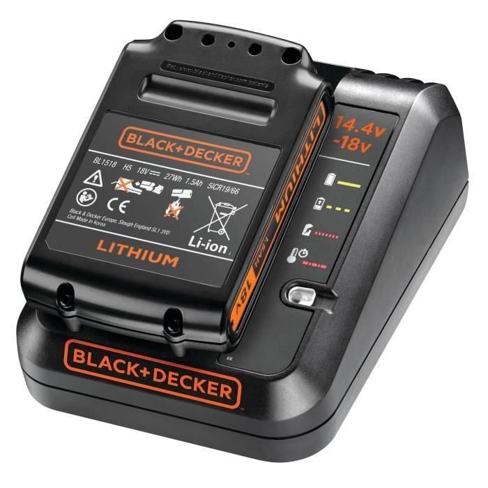 Black + Decker BDC1A-QW Cargador de batería para baterías de litio 14.4V y 18V 1