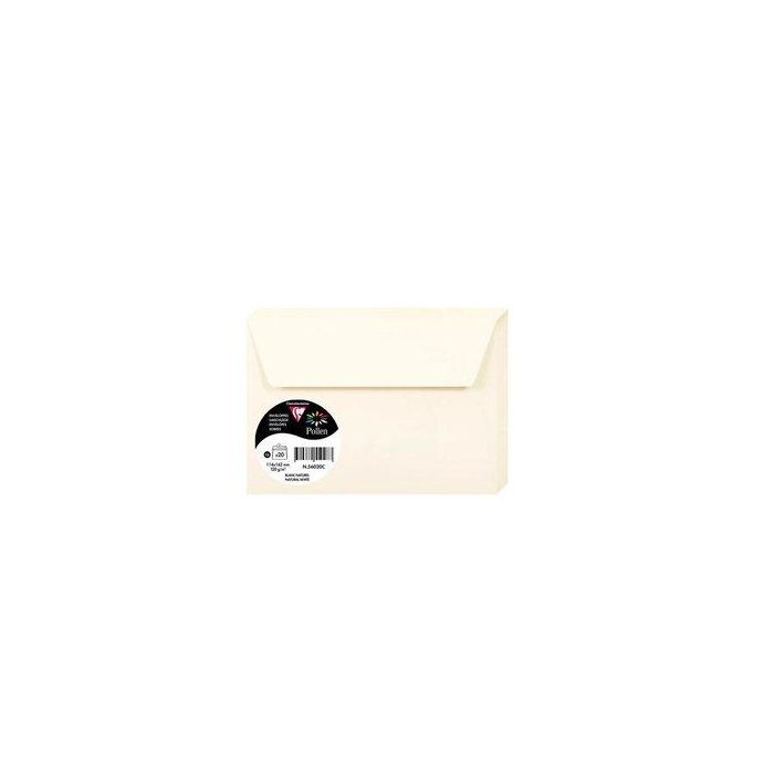 Sobre Clairefontaine Pollen 114X162 120G Blanco Natural Paquete De 20
