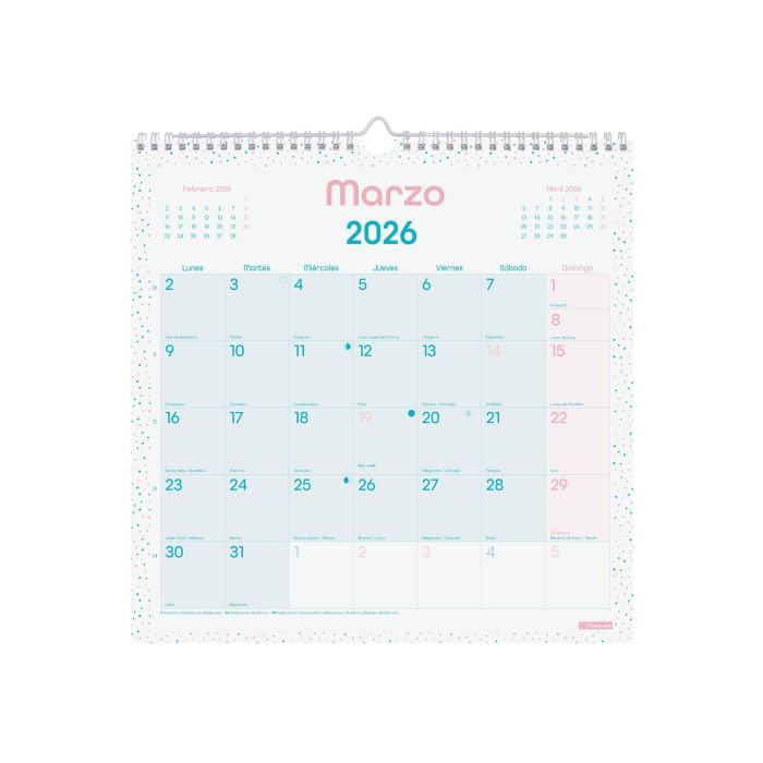 Finocam 787005826 Calendario de Pared 2026 Mes Vista Trendy Chic 30x30 cm Turquesa con Espacio para Anotaciones 1 Finocam 787005826 Calendario de Pared 2026 Mes Vista Trendy Chic 30x30 cm Turquesa con Espacio para Anotaciones 1