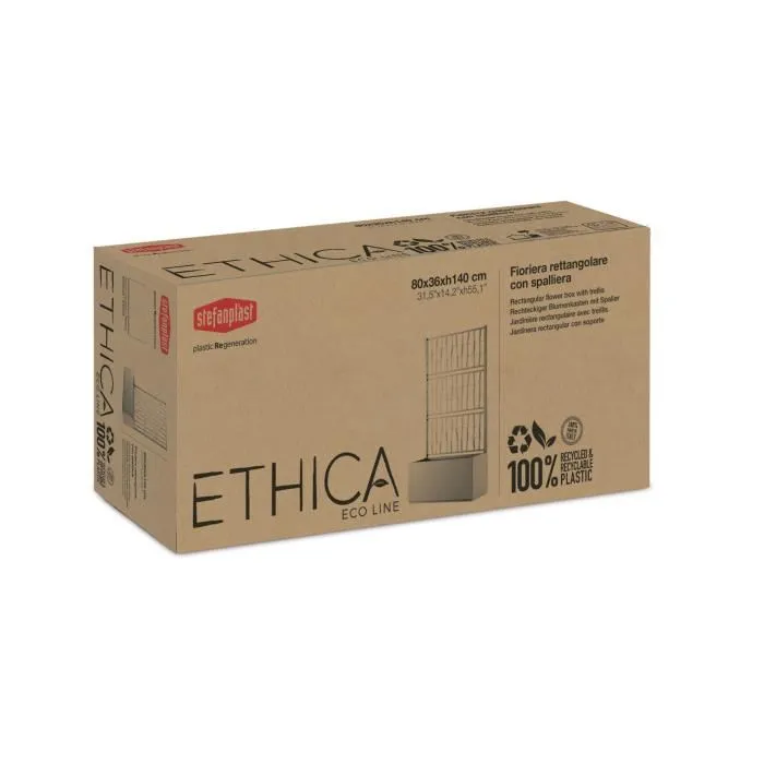 Stefanplast STE8003507686014 Jardinera Rectangular 80 cm con Enrejado Grafito 5