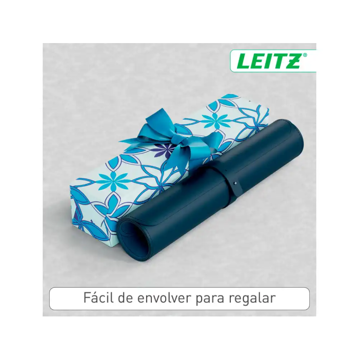 Leitz Alfombrilla de Escritorio Grande 80x40 cm Azul Oscuro, Protectora Impermeable para Teclado y Ratón 2