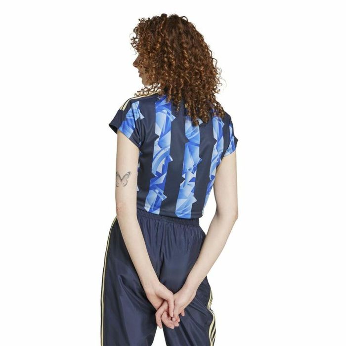 Camiseta de Manga Corta Mujer Adidas Tiro Cut Azul 2